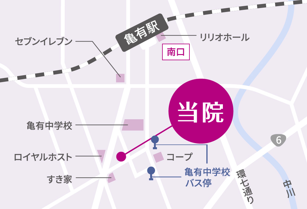 かめあり脳神経外科のイラスト地図